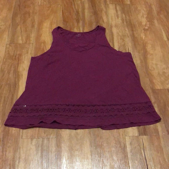 LOFT Tops - Ann Taylor Loft Crochet Hem Tank Top Size XL